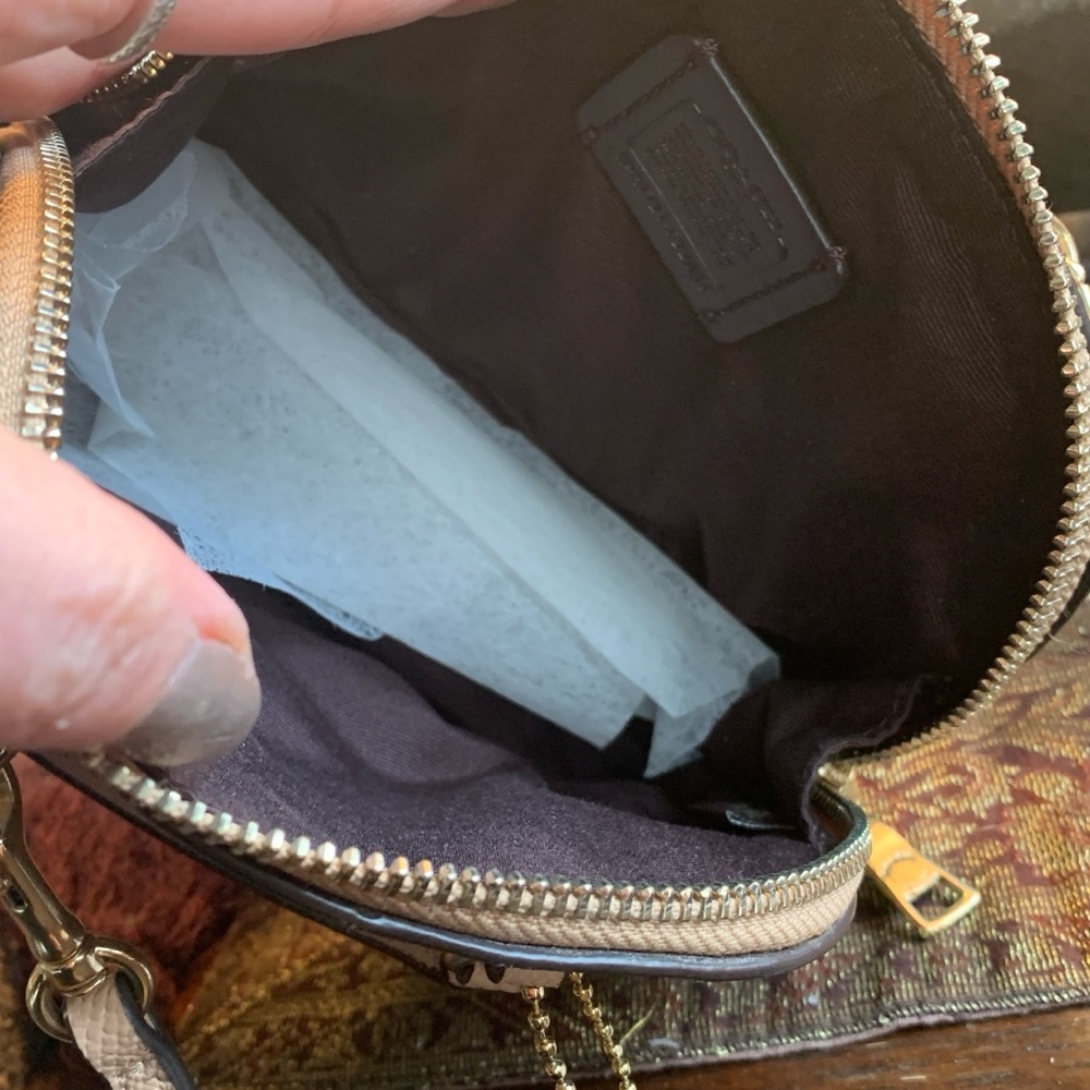 Authentic COACH Leather/glitter stars small zip top satchel/Crossbody - Picture 13 of 16